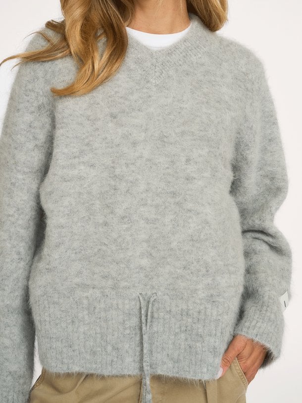 SALO V-NECK 16165 Salo, alpacamix gemêleerde trui