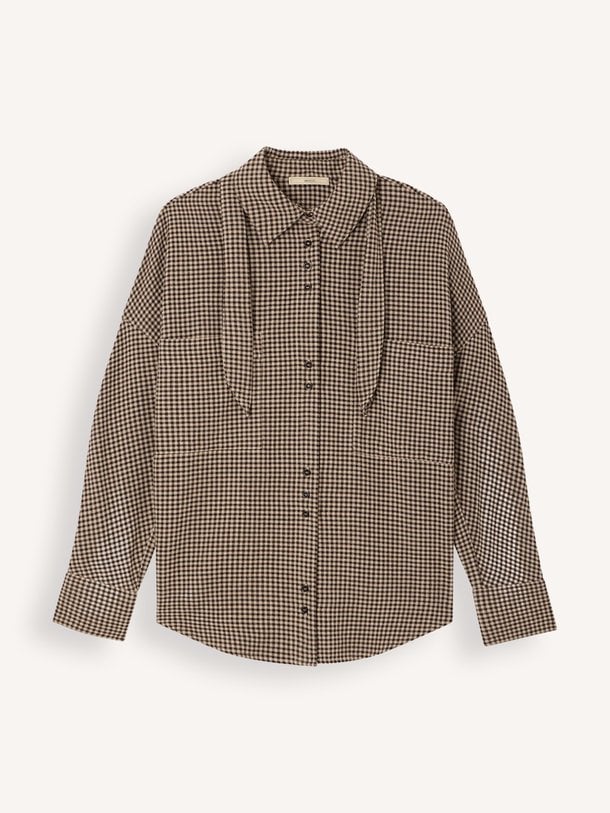 CECILY Cecily, katoenmix geruite blouse