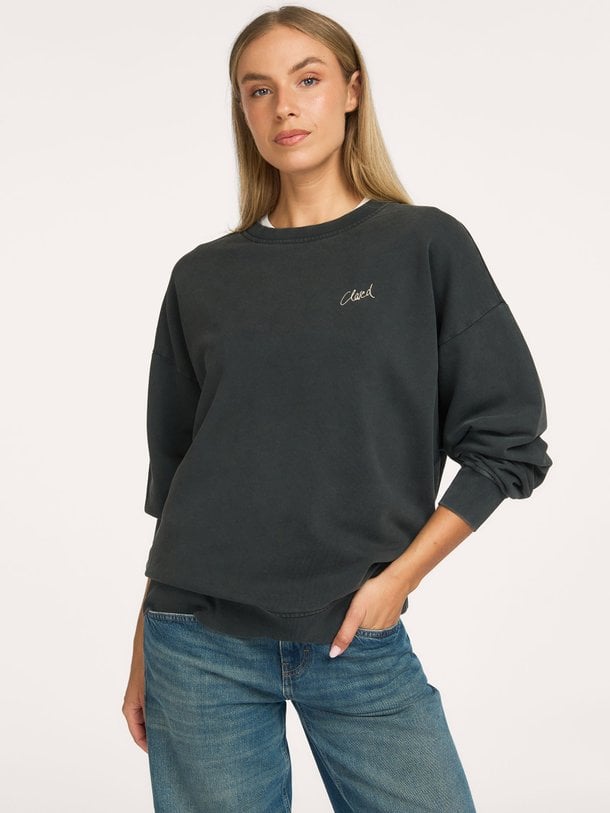Organic cotton sweater met logo