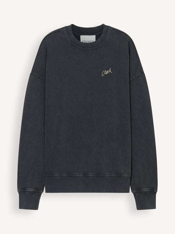 OVERSIZED CREWNECK Organic cotton sweater met logo