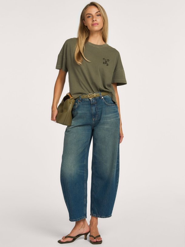 Jazzie, mid waist barrel fit jeans
