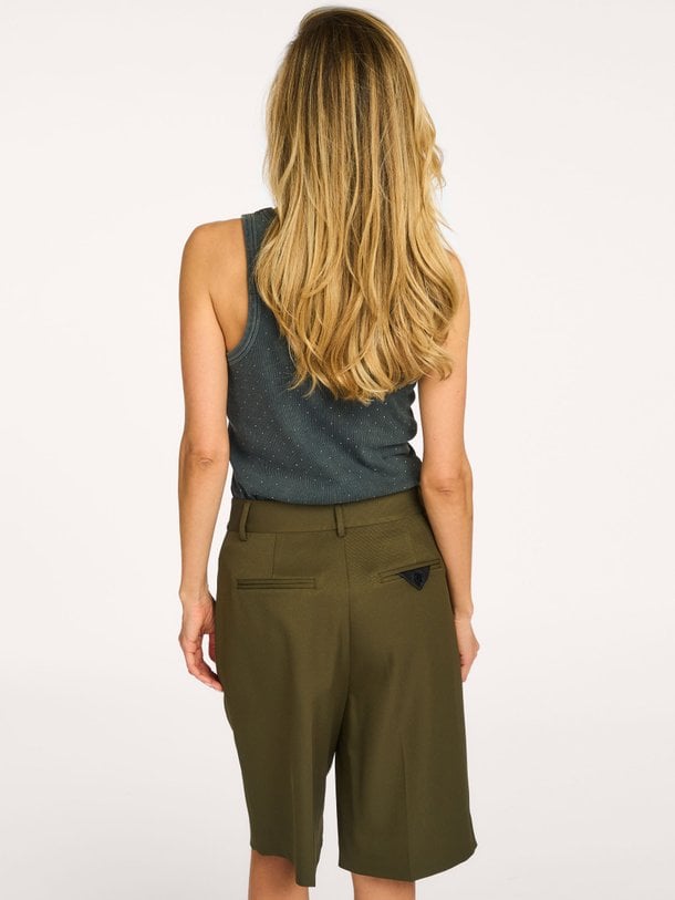 Rib Badge Acid Stone Tank Katoenmix tanktop met studs