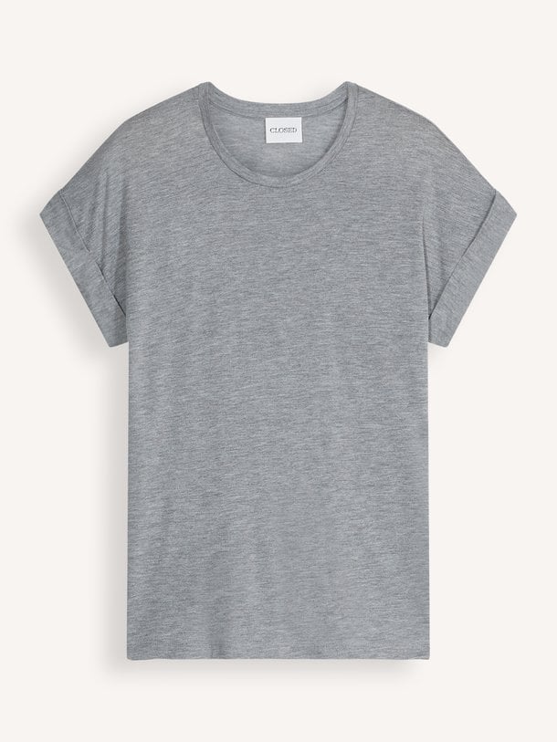 TURN UP T-SHIRT Modal/cashmeremix gemêleerd T-shirt