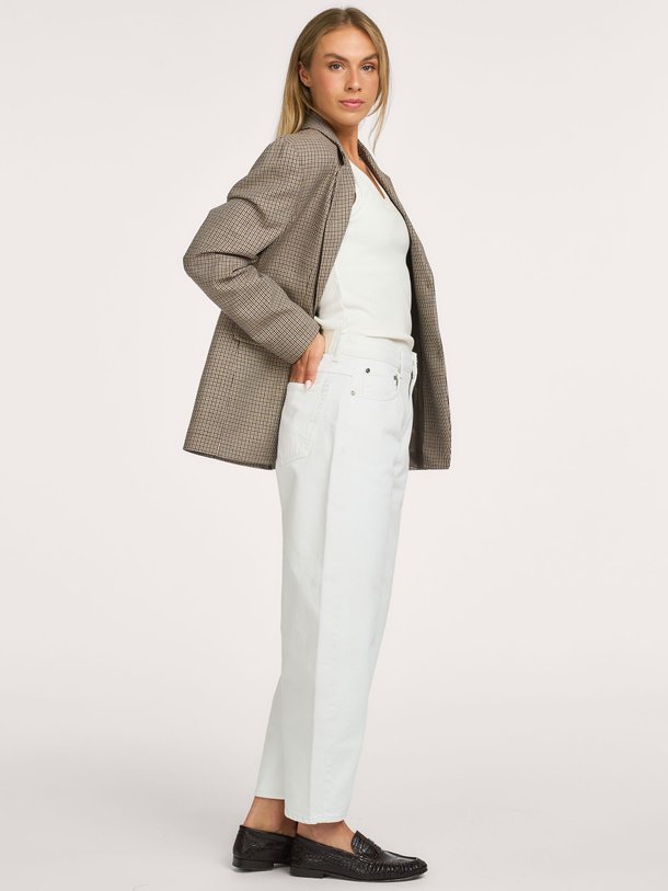 Jazzie, mid waist barrel fit non-stretch jeans