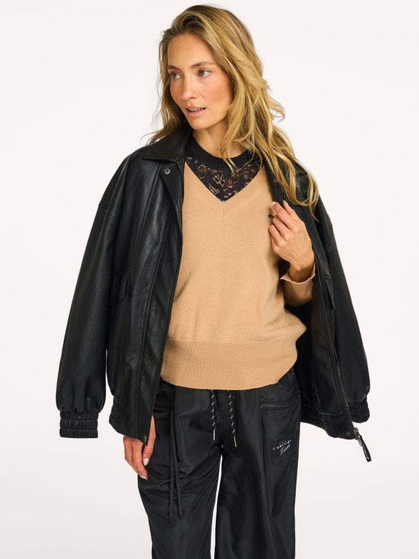Cash Logo V-Neck Cash, cashmere/wolmix trui