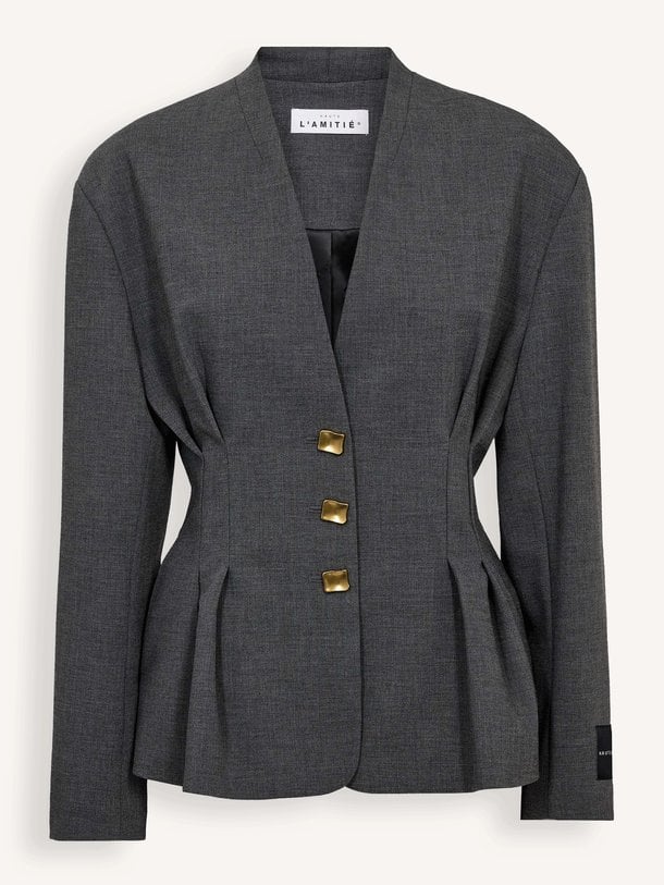Enna Waist Pleat Blazer Enna, viscosemix getailleerde blazer