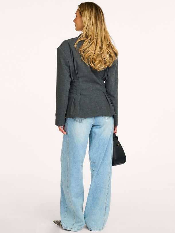 Enna Waist Pleat Blazer Enna, viscosemix getailleerde blazer