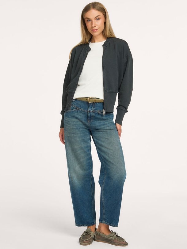 Stover, mid waist barrel fit jeans