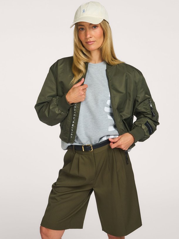 Sally Crop Bomber Sally, geweven cropped bomberjack