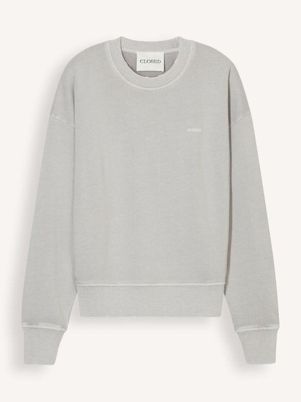 BASIC CREWNECK Organic cotton sweater met logo