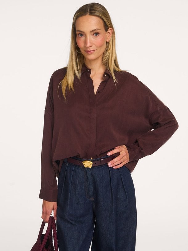 Lady D, cupro/katoenmix blouse
