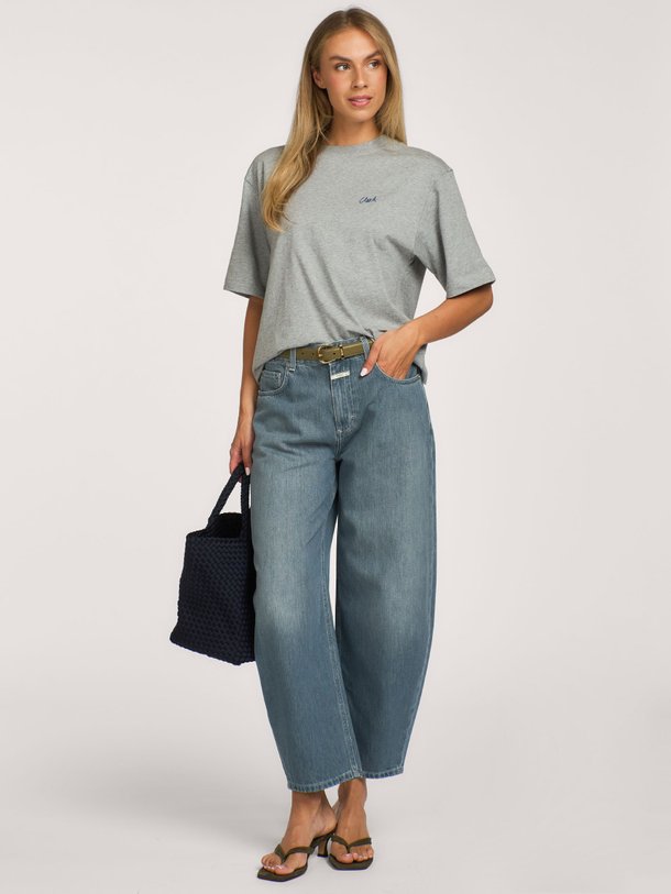 Jazzie, mid waist barrel fit non-stretch jeans