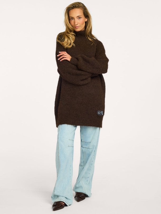 Darcia Rib Collar Knit Darcia, wolmix oversized trui