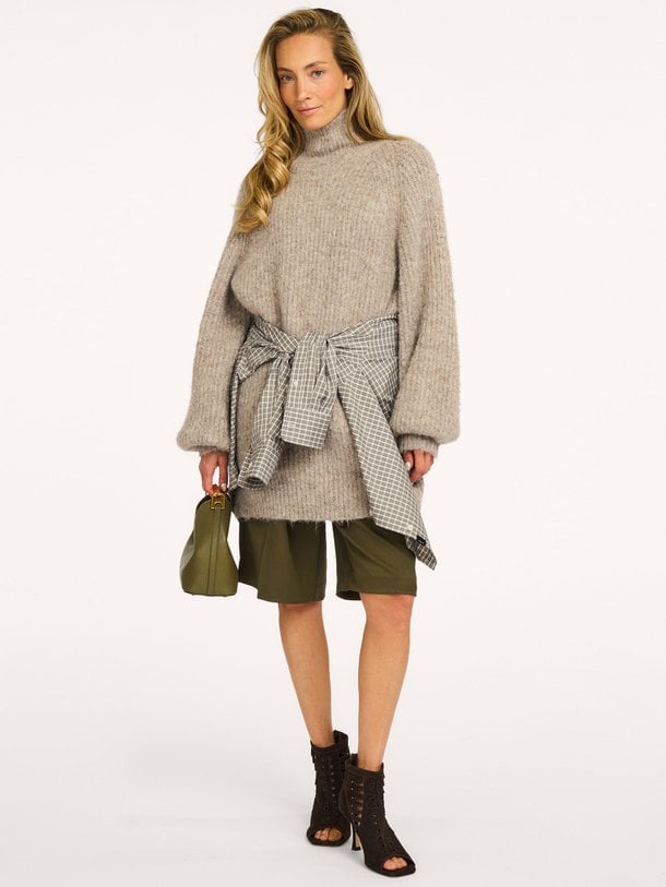 Darcia Rib Collar Knit Darcia, wolmix oversized trui