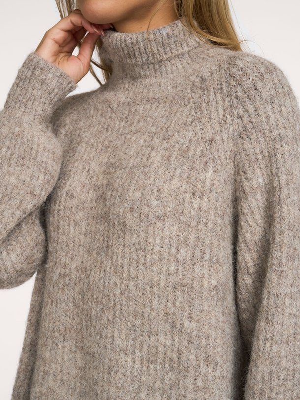 Darcia Rib Collar Knit Darcia, wolmix oversized trui