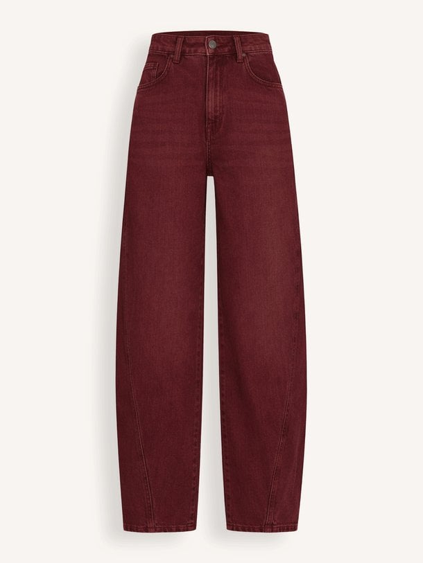 begum wine jeans Begum, mid waist barrel fit jeans