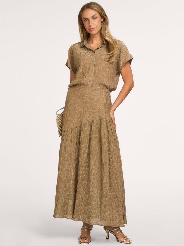 myra lurex skirt Myra, katoenmix rok met lurex