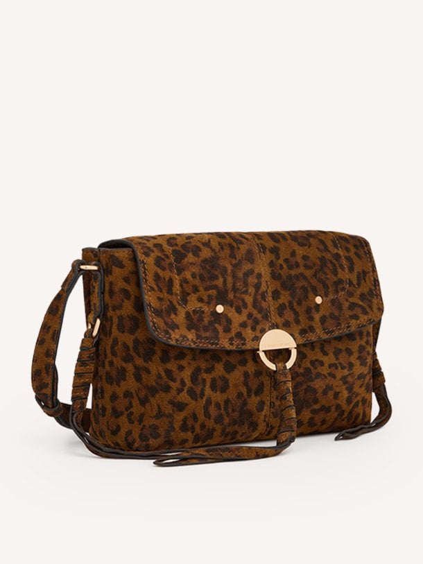 CLUTCH OTHILIA Othilia, lederen leopard schouder-/handtas