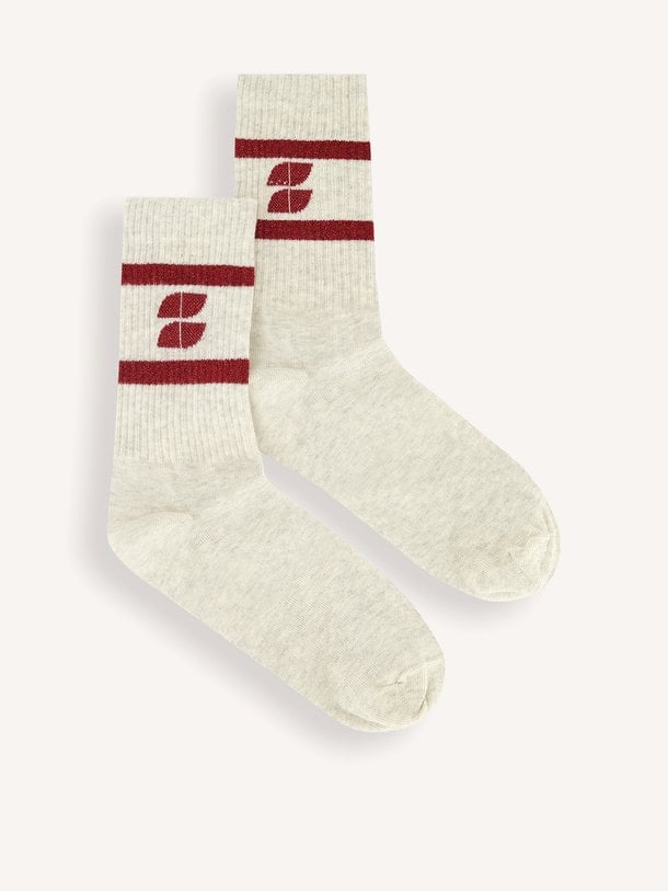 logo sparkle grey socks Katoenmix logo sokken met lurex
