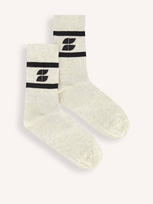 logo sparkle grey socks Katoenmix logo sokken met lurex