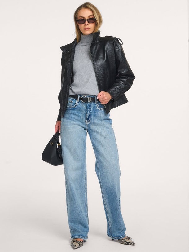 CrocoCC Leather Bomber Croco, lederen bomberjack