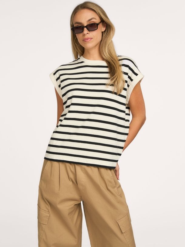 Tobi, organic cotton gestreepte top