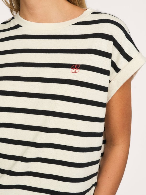 Tobi, organic cotton gestreepte top