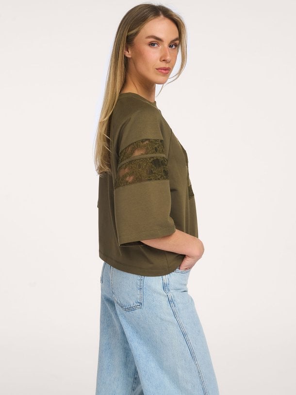 ElyCC 87 Lace Tee Sweat Ely, katoenen t-shirt met kant