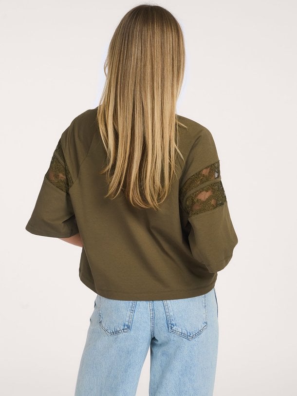ElyCC 87 Lace Tee Sweat Ely, katoenen t-shirt met kant