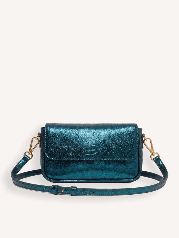 jude metallic bag Jude, lederen metallic crossbody tas