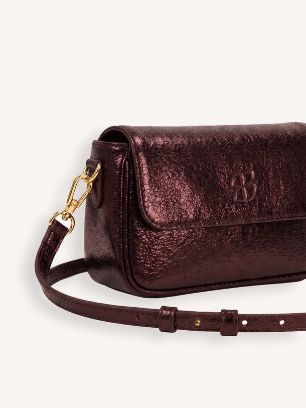 jude metallic bag Jude, lederen metallic crossbody tas