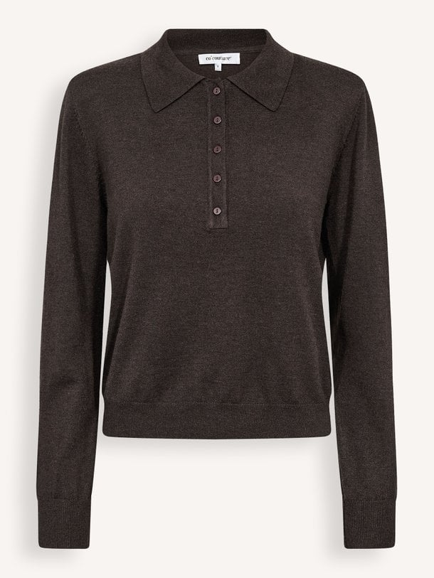 CoryCC Padded Polo Knit Cory, wolmix trui