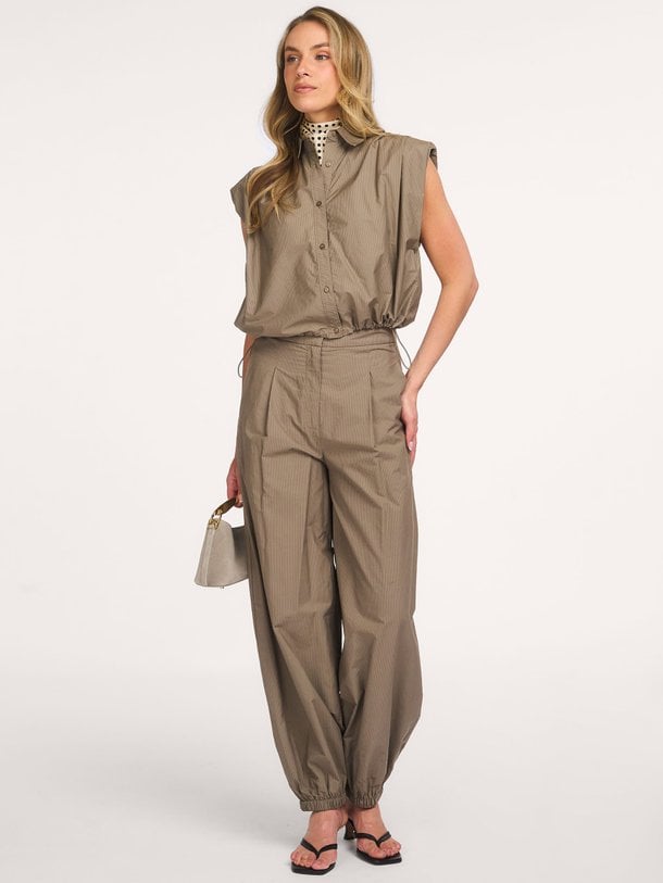 OpheliaCC Balloon Pant Ophelia, katoen gestreepte balloon broek