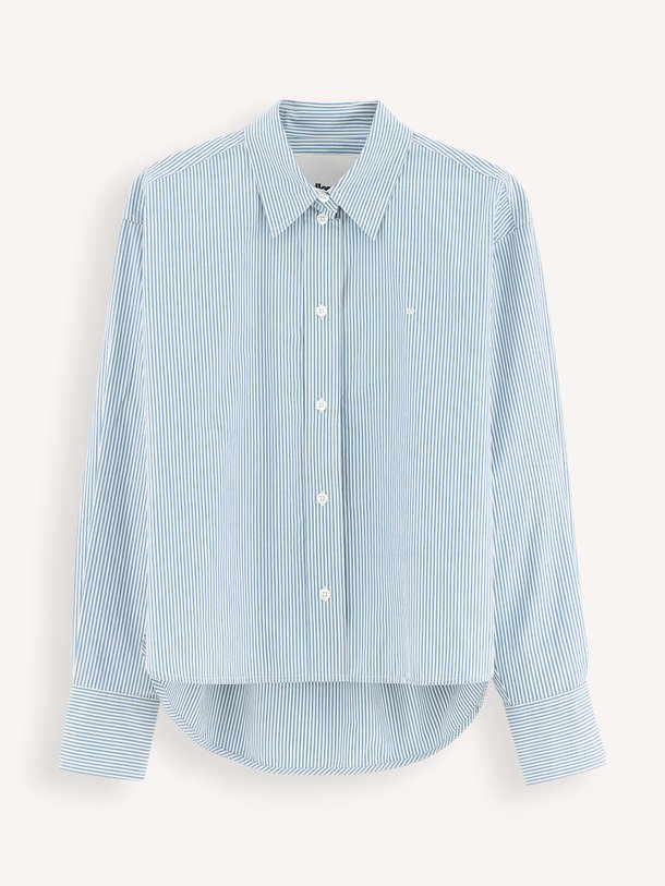 JULLIA S1151 Jullia, katoenmix gestreepte blouse met logo