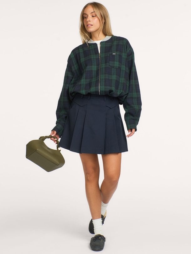 34223 LunaCC Pocket Pleat Mini Skirt Luna, geweven plooi rok