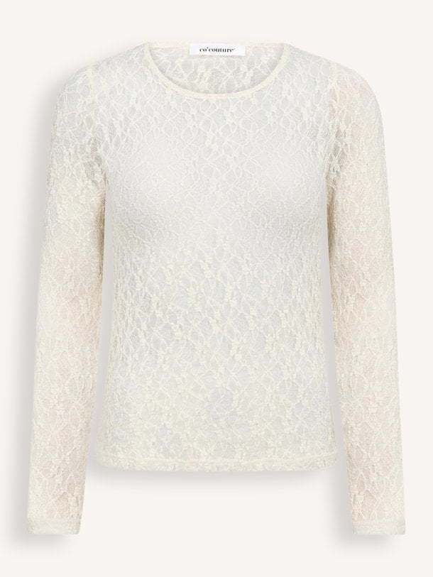 BarnaCC O-Neck Blouse Barna, geweven kanten top