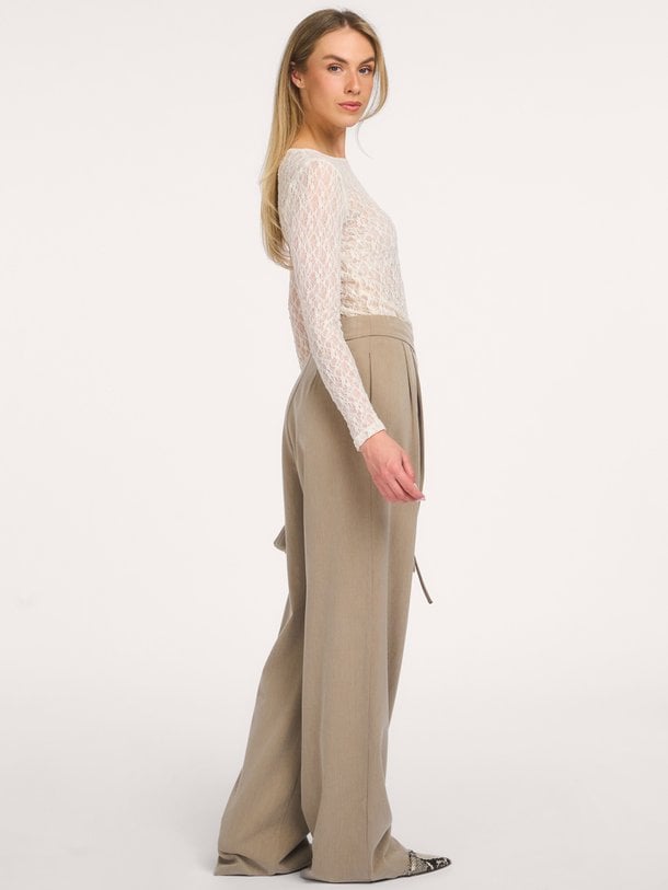 BarnaCC O-Neck Blouse Barna, geweven kanten top