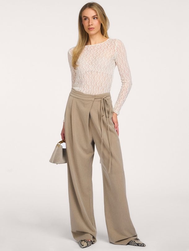 BarnaCC O-Neck Blouse Barna, geweven kanten top