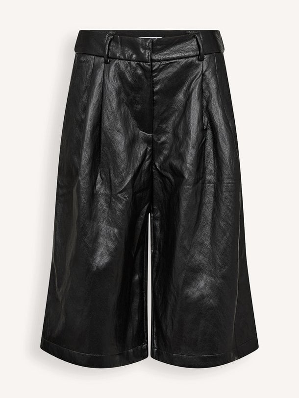 GittCC Pleat Bermuda Gitt, leatherlook bermuda broek