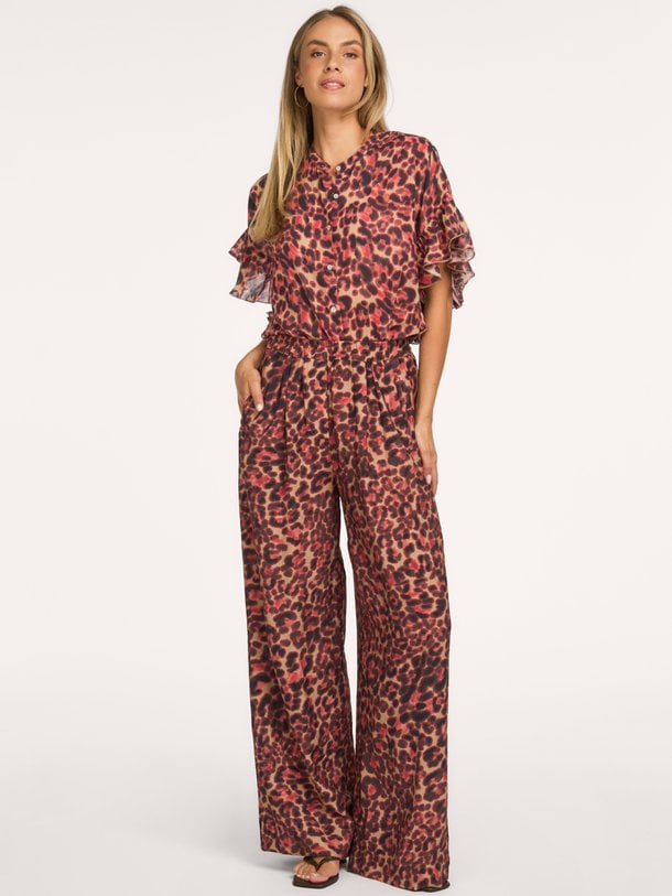 saki cheetah blouse Saki, katoenen blouse met dierenprint