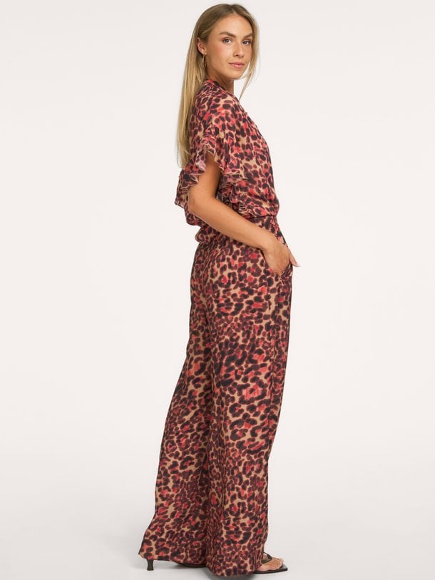 saki cheetah blouse Saki, katoenen blouse met dierenprint