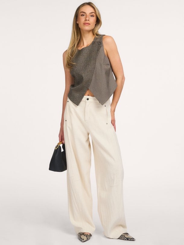 VeyaCC Check Wrap Vest Veya, geweven geruit gilet