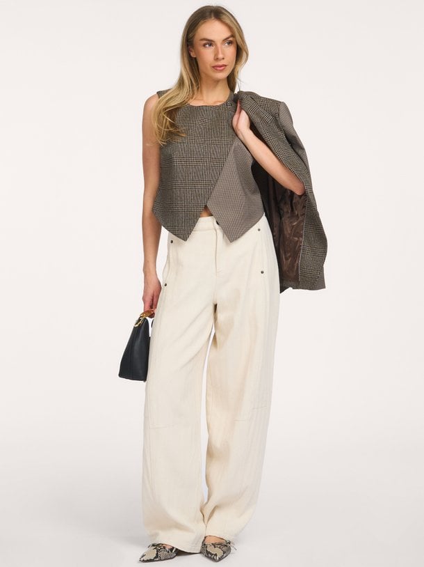 VeyaCC Check Wrap Vest Veya, geweven geruit gilet
