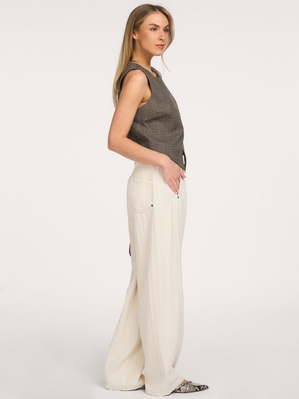 VeyaCC Check Wrap Vest Veya, geweven geruit gilet