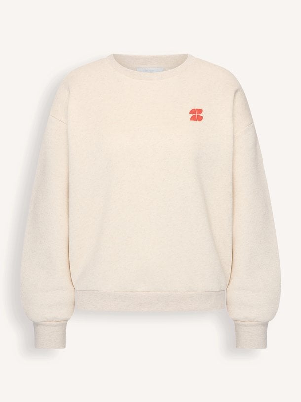 lili coast melange sweater Lili, katoenmix sweater met logo