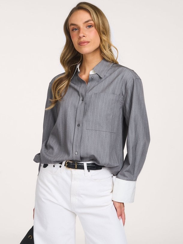 PennyCC Pin Shirt Penny, viscosemix gestreepte blouse