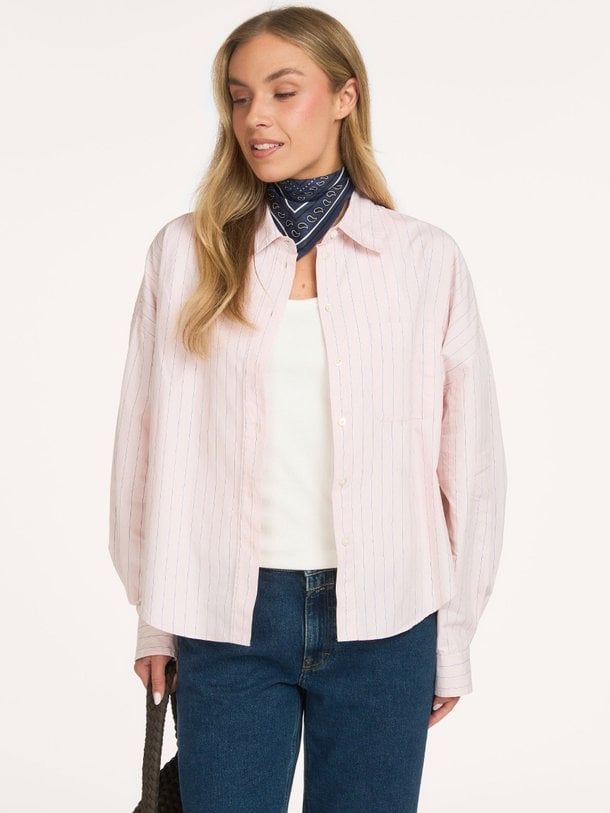 GINGER62 C1205 Ginger, katoen gestreepte blouse