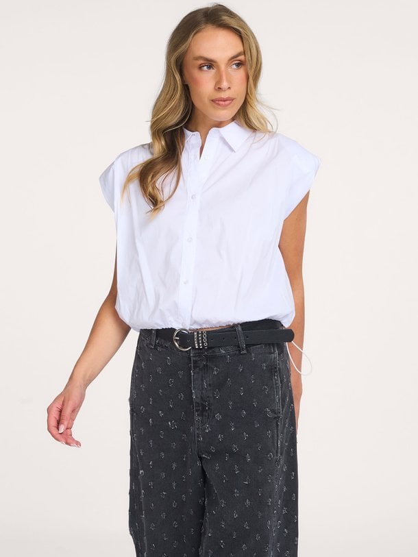 ElaraCC Pleat SS Shirt Elara, katoenmix blouse