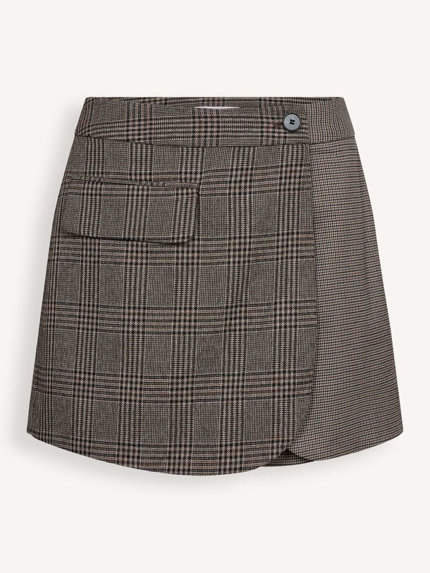 VeyaCC Check Wrap Skort Veya, geweven geruite skort