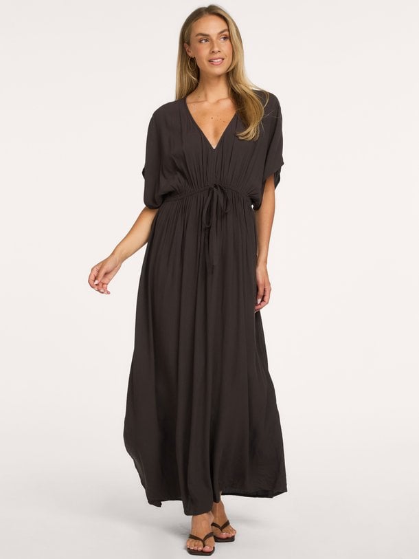 long twill dress Viscose maxi jurk